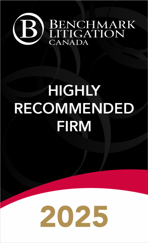 Benchmark Litigation Canada highly recommended firm